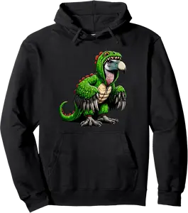 Vulture Wearing Dinosaur Costume Halloween Cosplay T-Rex Pullover Hoodie - Tomasleza Shop 25B0F275V15Z