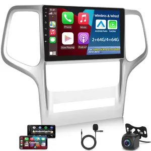 Wireless Carplay Android Car Radio for【Jeep Grand Cherokee 2010-2013】9 Inch Touchscreen with Android Auto/DSP/GPS/WiFi + AHD Backup Camera [2/4G+64G]