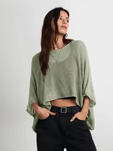 Elegant Women's Cardigan, Sweater, Punched Hole Design, Knit Top, Summer Fashion, Beach Wear, Daily Style, Vacation, All Seasons