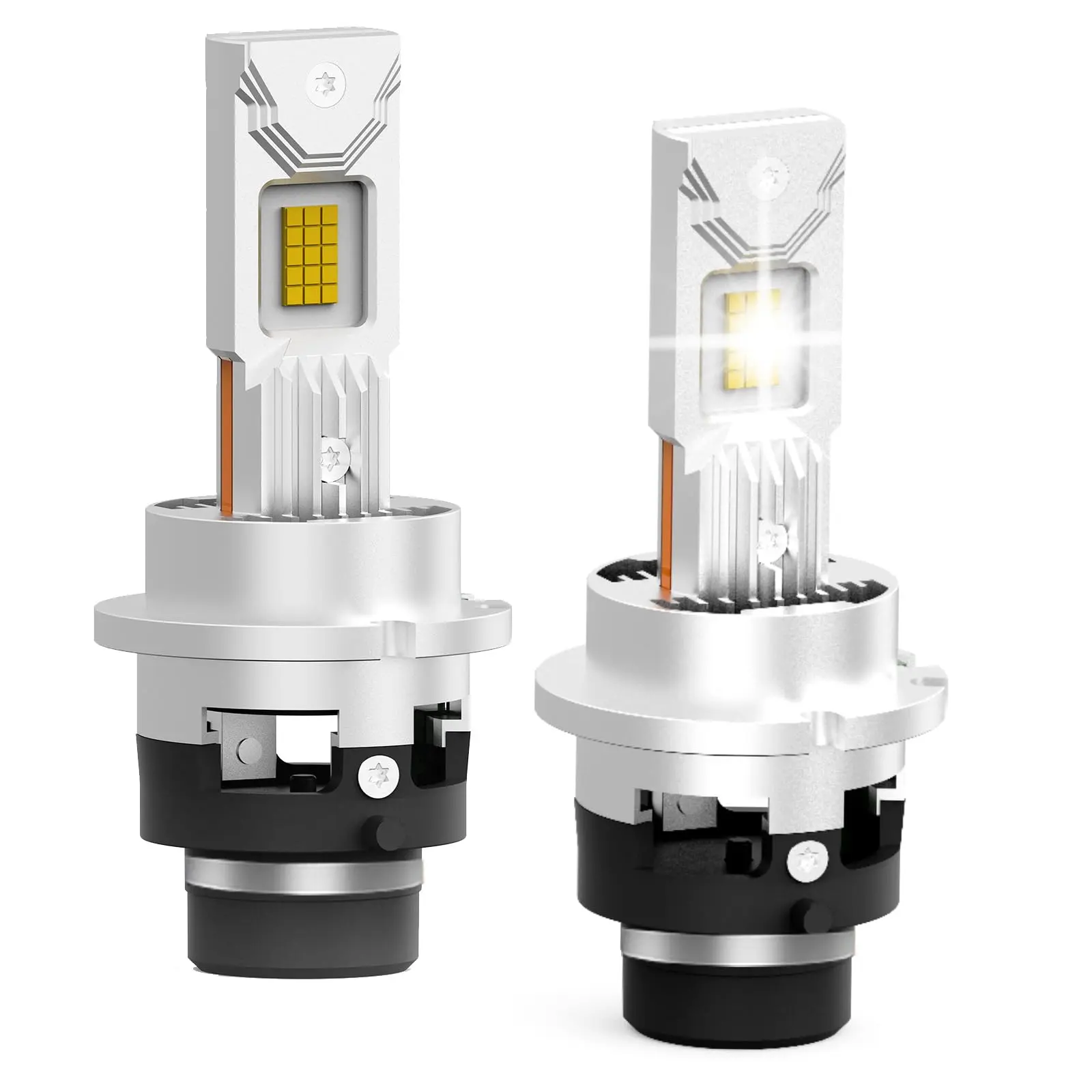 ODUKAKO Upgraded D2S D2R Bulbs,20000LM+ 300% Brightness,1:1 Mini D2S Xenon Bulb Size,Build-in Silent Fan,Plug and Play,No Polarity,6000K White,Replacement for 85122 66240 66040,Pack of 2