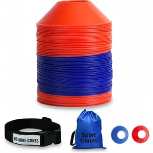Sports Training Cones for Agility Drills – Soccer & Basketball Multi-Sport Field Markers, Durable Flexible Cones in Multiple Shapes & Packs (20–80 Pack)