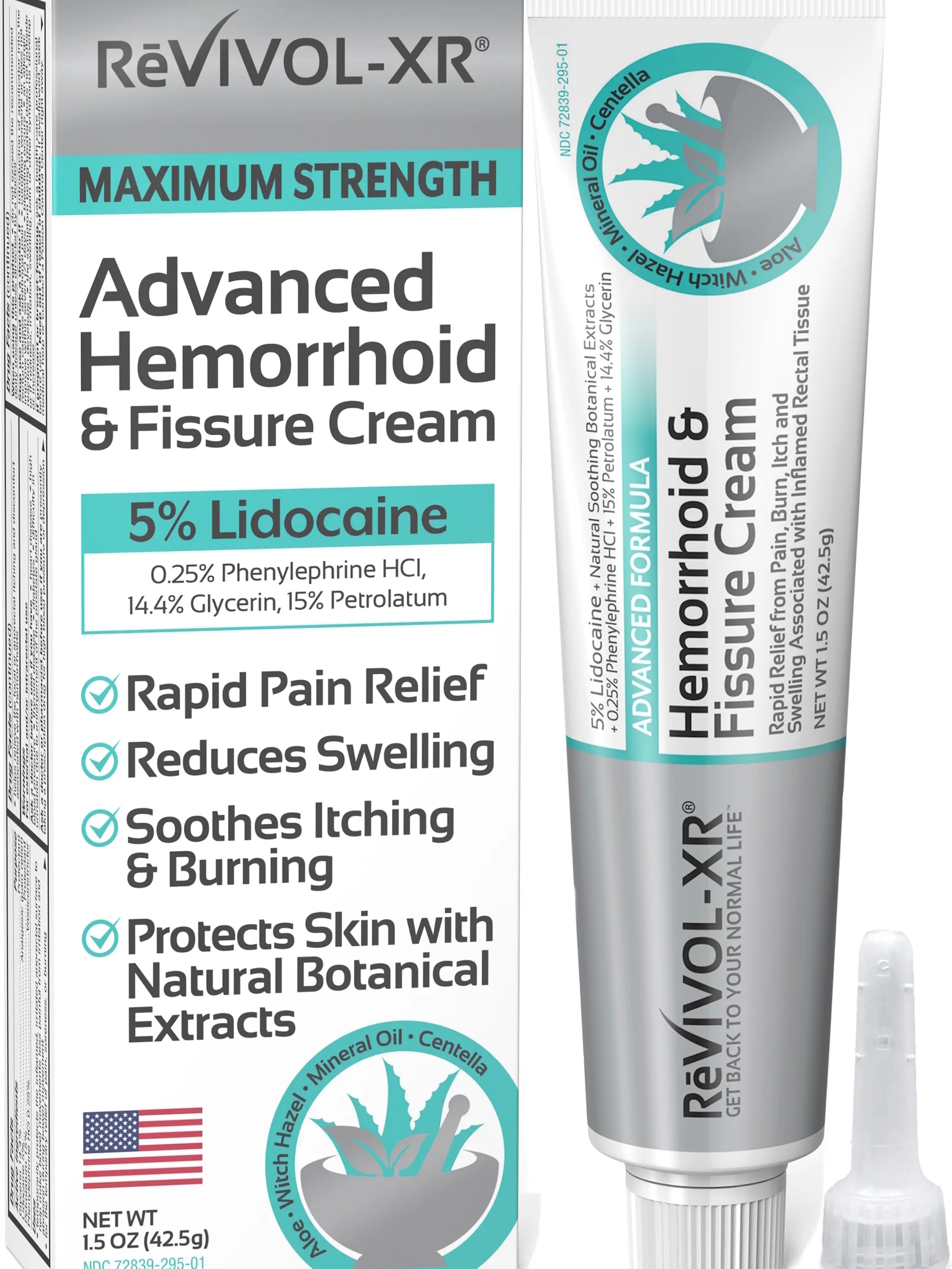 Advanced Hemorrhoid Treatment. 5% Lidocaine + Shrinks + Protects Skin + Aloe + Botanicals Healthcare Healing Therapy