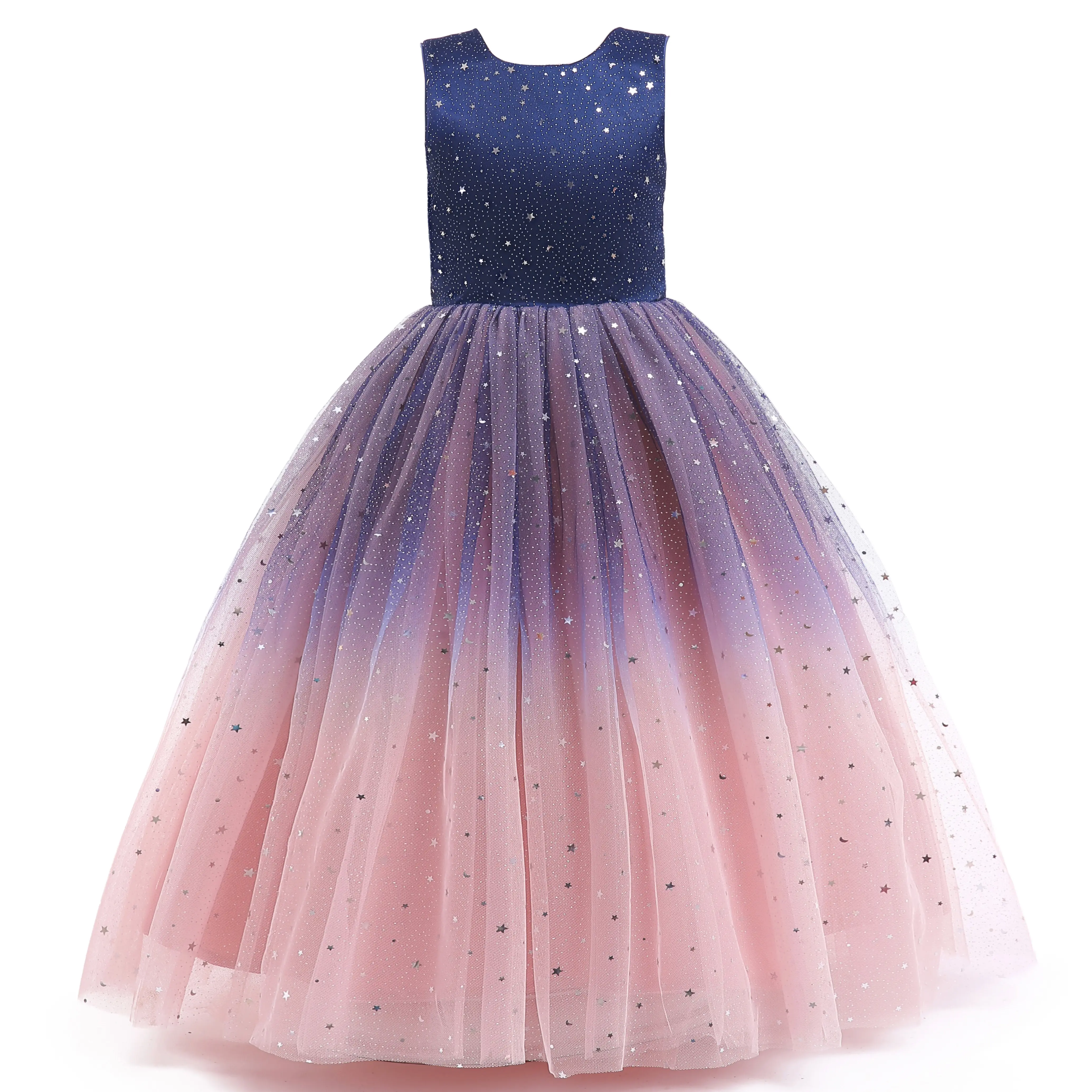 Flower Girls Sequin Tulle Formal Dress Girls Ball Gown Sparkly Pageant Princess Bithday Wedding Party Dresses for Girls 4-14 Years