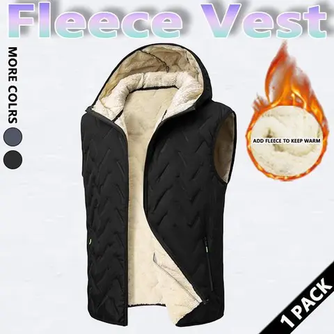 Men's Winter Warm Vest Lined with Wool Regular Fit Polyester Fiber Zipper Design Easy Machine Washable Casual Style Medium Size Menswear Tops Plain Gilet Wetsuit Tractor Beige Black SpringStatements
