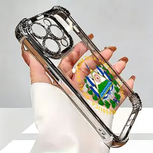 El Salvador National Emblem Phone Case， Patriotic Heritage Style for iPhone 17 16 15 14 13 12 11 Plus Pro Max， Unique Travel Gift.
