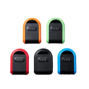 Plastic Key Lock Box, Wall Mounted Key Storage Box for Home Exterior, Outdoor Key Safe with Resettable Code, Weatherproof Key Hider for House Apartment Garage Real Estate