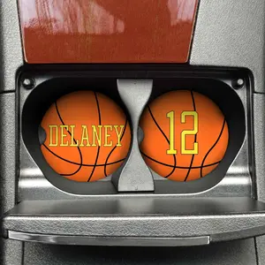 Personalized Car Coasters | Custom Car Accessories | Basketball | Set of 2