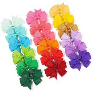 40PCS 3 Inch Hair Bows for Girls – Grosgrain Ribbon Accessories with Alligator Clip, Fit Baby Kids Teens
