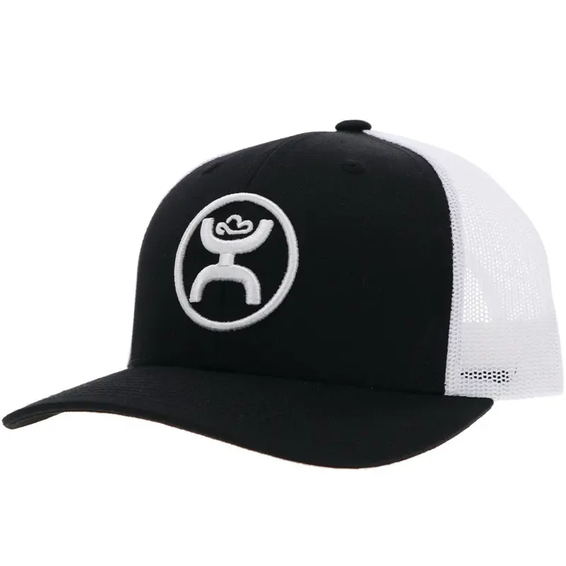 HOOEY "O-CLASSIC" HAT BLACK/WHITE W/WHITE CIRCLE LOGO