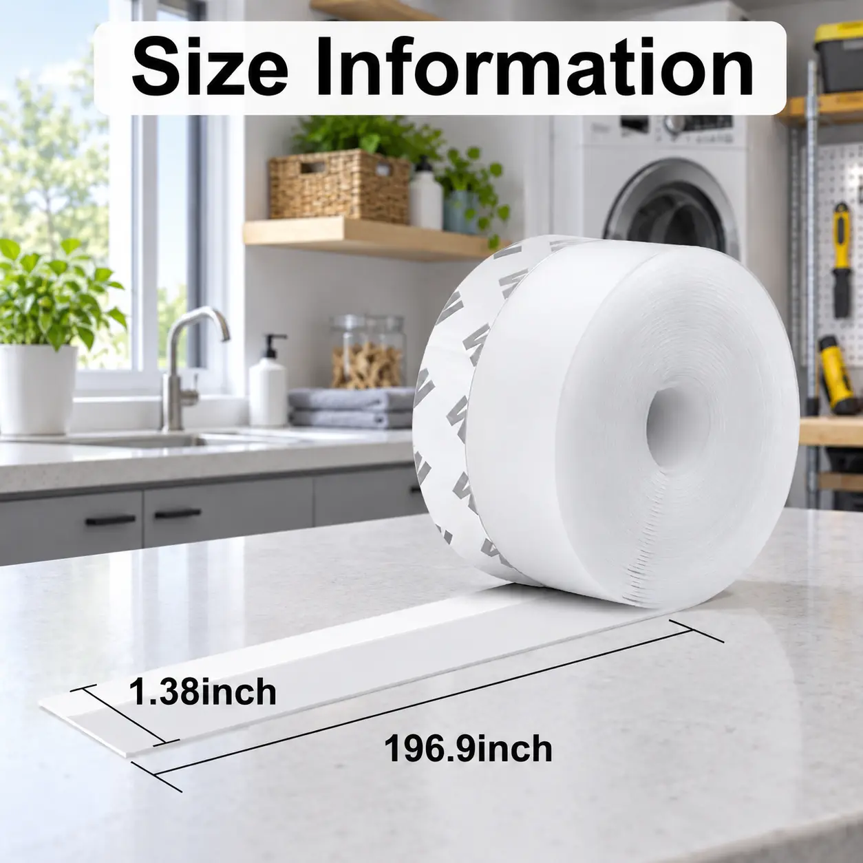 Adhesive Sealing Weather Stripping Tape - 16.4Ft x 1.38in Draft Stopper for Doors, Windows (Home & Party Supplies Accessory)