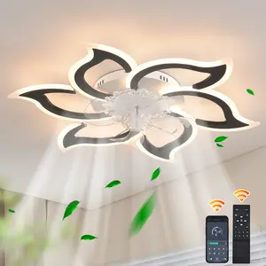 Ceiling Fan with Lights, 32.6In &37In,Remote Control 3 Color Temperatures,6 Gear wind Speed Fan Light for Bedrooms, Living Rooms and Dining Rooms Decorative Lighting