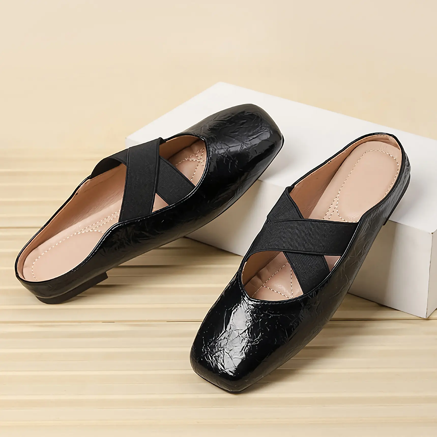 CushHide Women's Classic Slip-On Ballet Flats - Comfortable Textured, Breathable Lightweight Casual Walking Slippers