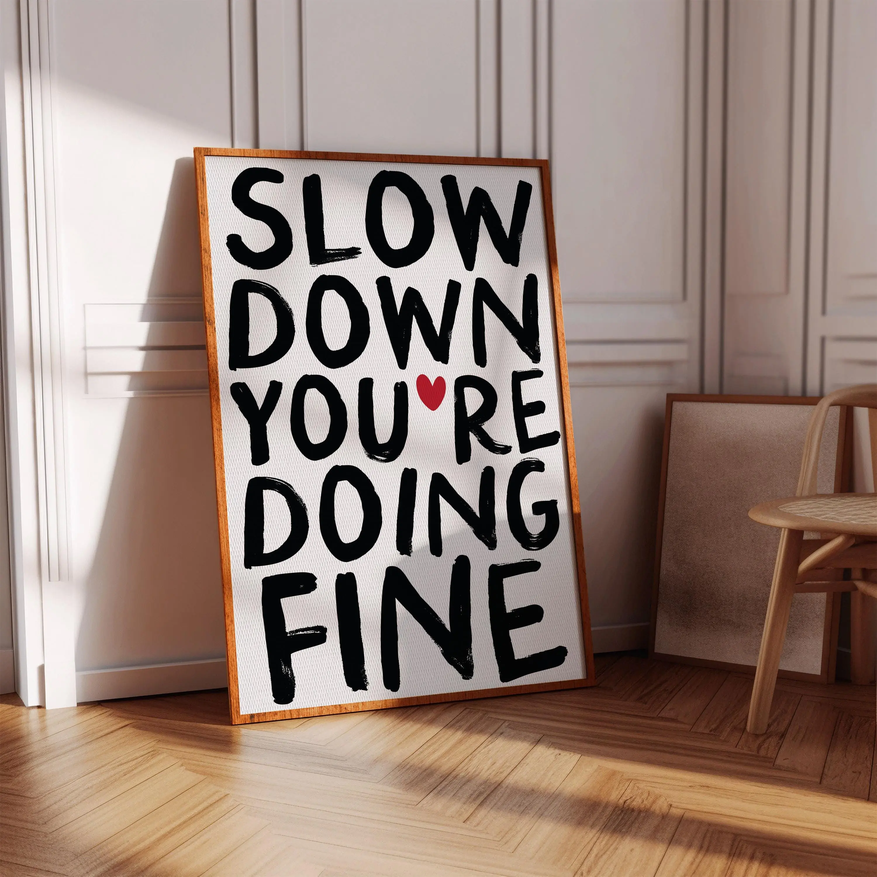 Slow Down You'Re Doing Fine Print, Music Lyric Prints, Encouraging Wall Art, Positive Affirmation Wall Art Simple Minimalist Uplifting Poster