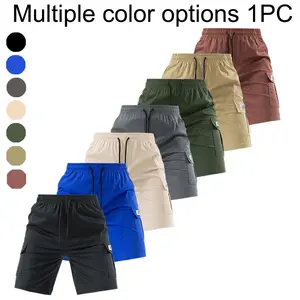 Summer upgraded men's multi-pocket tooling shorts, beautiful size casual shorts for men, outdoor sports shorts, polyester fabric, waist drawstring design, practical multi-pocket design, suitable for men's summer shorts to choose from