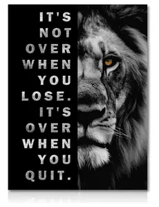 Lion Inspirational Wall Art Motivational Quotes Posters Positive Affirmations Wall Decor Black and White Pictures for Office Gym Bedroom