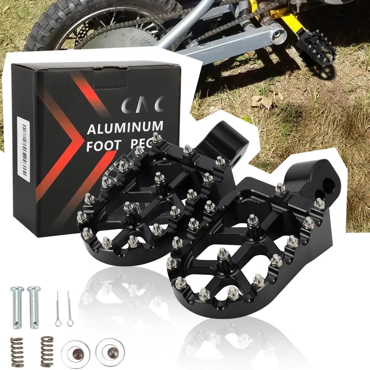 MX650 Foot Pegs Pedal Aluminum Footpegs Rest for Razor MX650 500 350 SX500 Electric Dirt Bike Footrest Motorcycle Motor Parts Accessories
