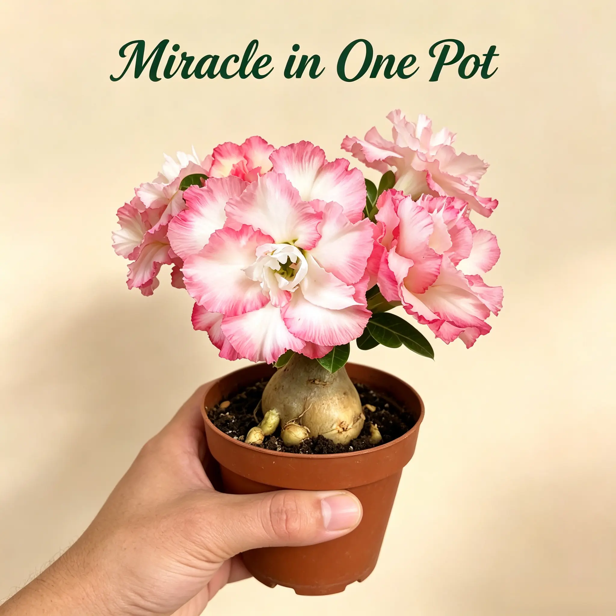 Desert Rose Live Plant, Adenium Starter Plant for Indoor & Outdoor Growing