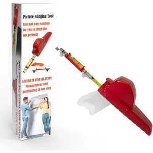 All-in-One Picture Hanging Tool  Hanger Frame Level Ruler Portable Leveling and to Hang Pictures Mirrors TVs Shelves