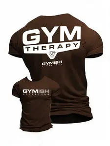 Gym Fitness Training Sportswear, Gym Coach/fitness Enthusiast Wear, Gym Letter Power Print Design, High Elastic Breathable Quick-Dry Fabric