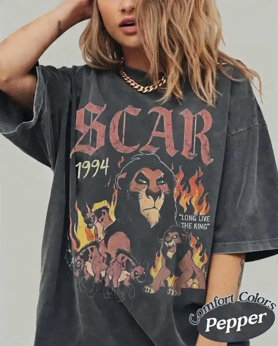SCAR 1994 Vintage Shirt, Retro #LionKingVillain Tee, Comfort Colors Pepper Oversized Graphic T-Shirt, 90s Bootleg Style, Trendy Outfits, Stay Ahead of the Game, Made to Last, Durable Quality