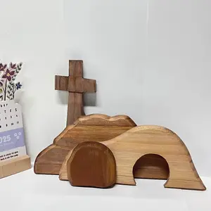 Wooden Cross Decor Set, Modern Home Decoration Accessories, Living Room Bedroom Dining Table Ornament, Stylish Furniture Pieces
