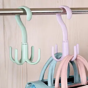 1pc Space Saving Rotated Hanger Hooks Wardrobe Clothes Rack Hanger Organizer Bag Hanger Shoes Belt Scarf Hanging Rack Closet Hanger