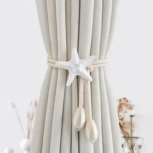 Star-Shaped Curtain Tieback Resin, Mediterranean Style Adjustable Curtain Rings, Multiple Colors, Window Treatment Accessory