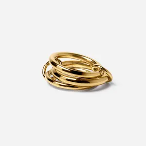 Anxi Ring Aria Interlocking Ring for Anxiety & Focus Stainless Steel With 18k Gold Plating Tarnish Resistant Everyday Wear