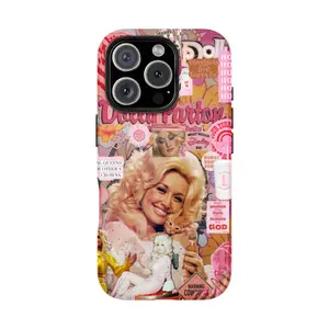 Dolly Parton Smiling with Acoustic Guitar on Stage Phone Case - High Quality TPU Plastic for Apple iPhone 15,14,13,12,11,Pro, XS, XS Max, XR, Plus, Mini - Waterproof Black Cover