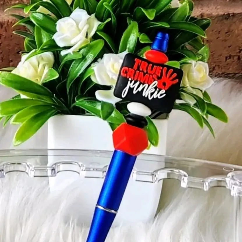 True Crime Junkie Beaded Pen With Refill