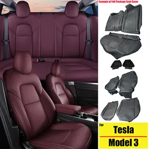 5-Seat Full-Coverage Faux Leather Car Seat Covers - Waterproof, Airbag-Safe, Front & Rear All-Inclusive Replacement Cushions, Automotive Interior Car Accessories with Installation Guide (Black, Red)