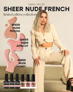 Tammy Taylor Nails Sheer Nude French Entire Collection Bundle - 3 Gelegance Gel Polishes & 3 Soulmate Nail Lacquers - Smooth Application, Long Lasting, Five-Free Formula