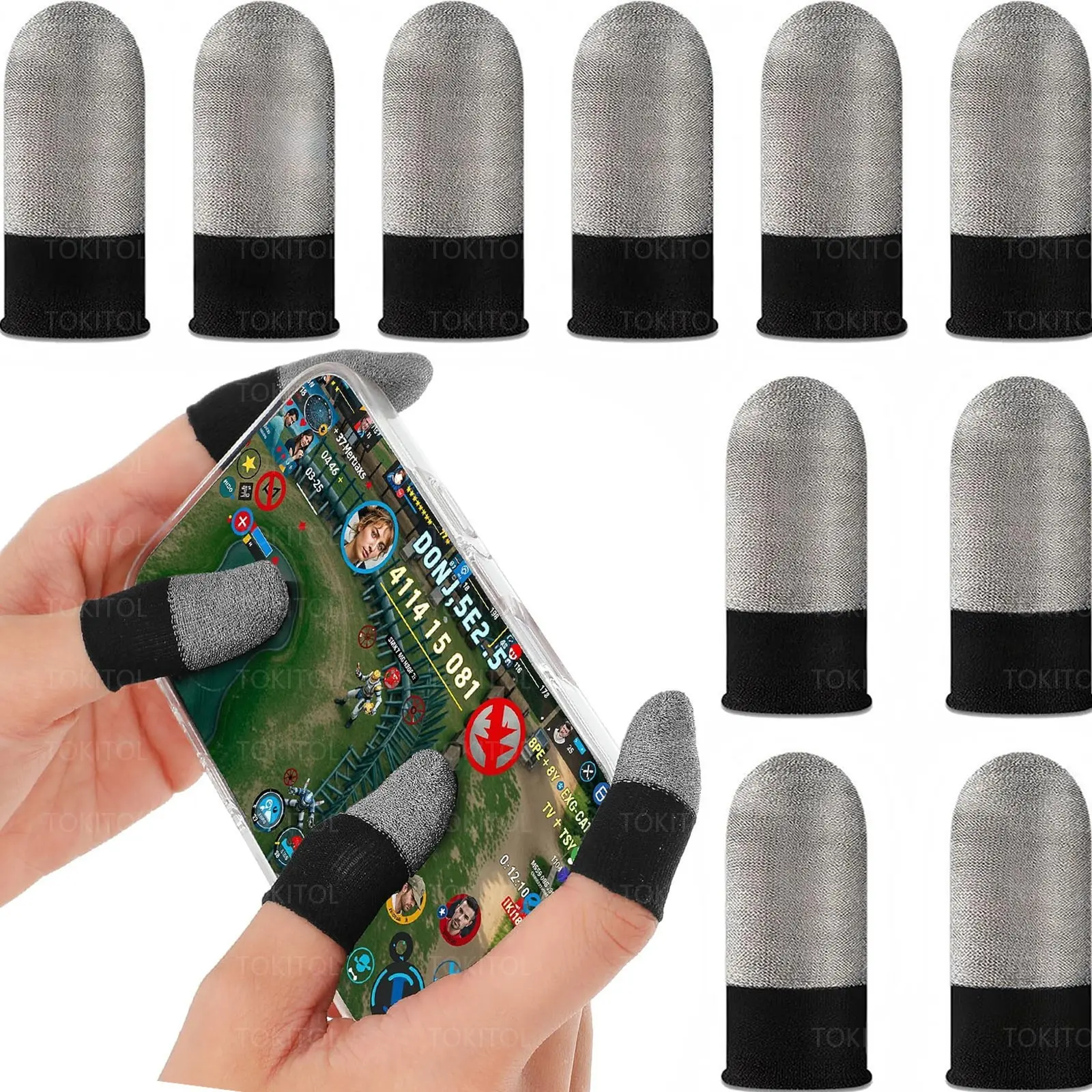 10 Pieces Gaming Finger Sleeves - Perfect Touchscreen Glide - Thumb Sleeve for Smartphone Mobile Games - Dedales Gamer Profesionales - Phone Accessories Console