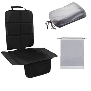 2-piece car seat cushion, padded storage bag, mesh pocket design durable non-slip backing, baby car seat cushion cover-black model.