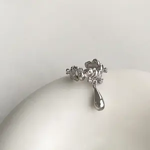 Metal Drop Crystal Inlaid Ear Cuff