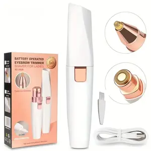 2 In 1 Eyebrow Trimmer USB Rechargeable Facial Hair Removal Tool for Women Personal Care Essential Grooming Device