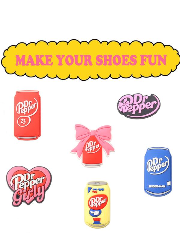 13-Piece Dr Pepper Drinks Series Shoe Accessories Set, Shoe Charms For Clogs Shoe Decoration Premium Quality Popular Shoe Accessories for Great Gift