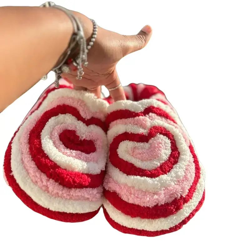 Yarn Slippers Comfort - Customizable Soft Slippers with Heart Design for Comfortable Footwear for Women - Walking Shoes, Dance, Girl, Weight, Flipflop, Shoe