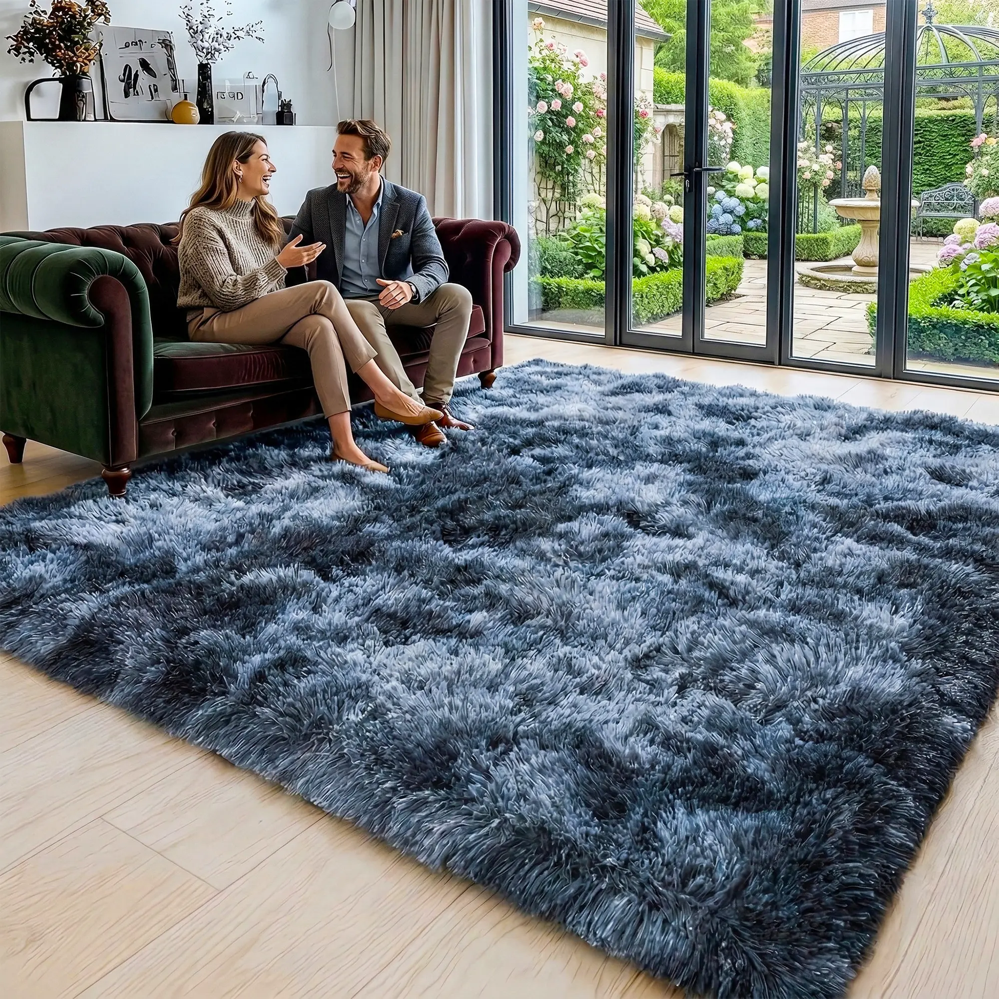 BOOPBEEP Soft Modern Indoor Large Shaggy Rug, For Bedroom Living Room Dinning Room Dorm, Home Decoration, Non-Slip Plush Fluffy Area Rugs, Comfy Accent Floor Carpet ,Room Decor