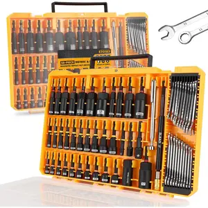 58-Piece Magnetic Impact Nut Driver Set, Metric & SAE Mini Combination Wrench Set, Impact Socket Adapter, 3LBS Magnetic Pickup Tool, Wing Nut Driver, Universal Socket, 1/4'' Quick-change Bit Extension