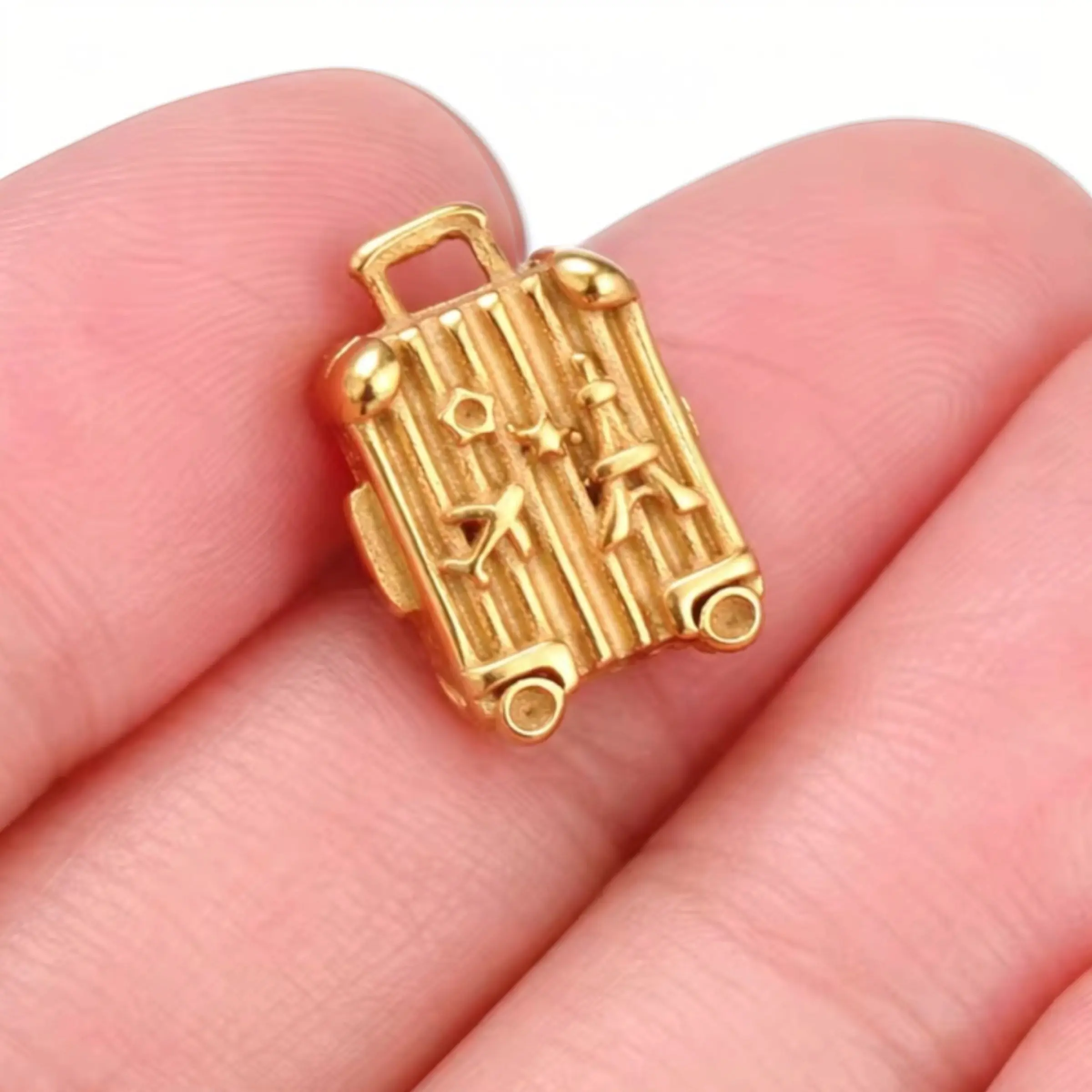 Suitcase Charm - Gold