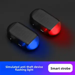 Car Solar Anti-Theft Light Simulation Warning Strobe Light Alarm Decorative LED Interior Sensor Light