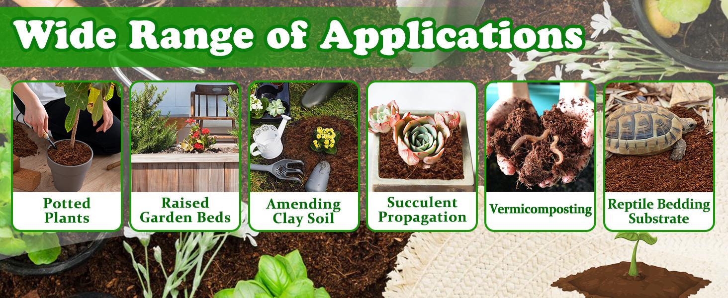 2 Pcs Coco Coir Brick for Plants- 100% Organic Coconut Coir for Garden Soil & Potting Mix, Low EC and pH Balance, Compressed Coconut Husk Fiber for Seed Starter Soil for Indoor Outdoor Plants