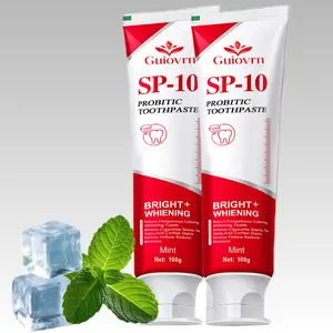 Guiovrn Upgraded SP-10 Probiotic Whitening Toothpaste - Fluoride-free formula, freshens breath, fights dental plaque, and offers superior whitening effects compared to SP-8 and SP-6. refreshing