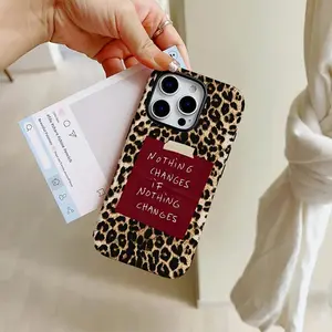 This leopard print slogan phone case is a durable, shock-absorbing, glossy 2-in-1 design, compatible with iPhone 17, 16, 15, 14, 13, 12, 11, X, and Samsung models.It makes a great holiday gift for friends or family.