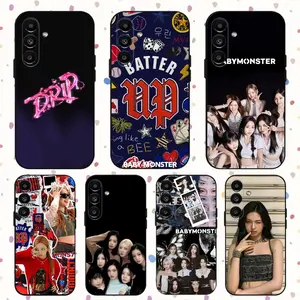 Transparent straight edge case B-BabymonsterS D RIP Phone Case For Samsung S24,S21,S22,S23,S30,Ultra,S20,Plus,Fe,Lite,Note,10,9,5G  Soft Cover