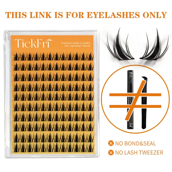 TickFri Lashes NatualMangaLashes,C Curl for DIY Lash Extension,Waterproof Long Lasting,DIY Salon-QualityLashesWaterproof Long-Lasting Manga Lashes Makeup Cosmetic home cosmetic eyelash extension Natural Look Thin Band Cluster Lashes (No Bond Seal Remover)