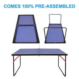 Professional MDF Board Table Tennis Table, 4.5 ft Portable 54X30x26" in Game Set with Net, 2 Paddles, 3 Balls, Quick Fold, Quick Assembly, Suitable for Indoor/Outdoor Use by Adults