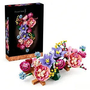 New Brick Flower Compatible with 11503 Creative Wall Brick, Colorful Flower Model, Educational DIY Home Decoration, Adult Gift
