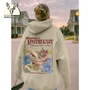 Casual Fashion Floral Print Hooded Sweatshirt